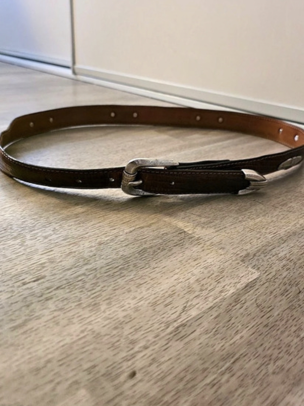 Bill Adler Vintage Y2K Genuine Leather Belt With Silver Accent